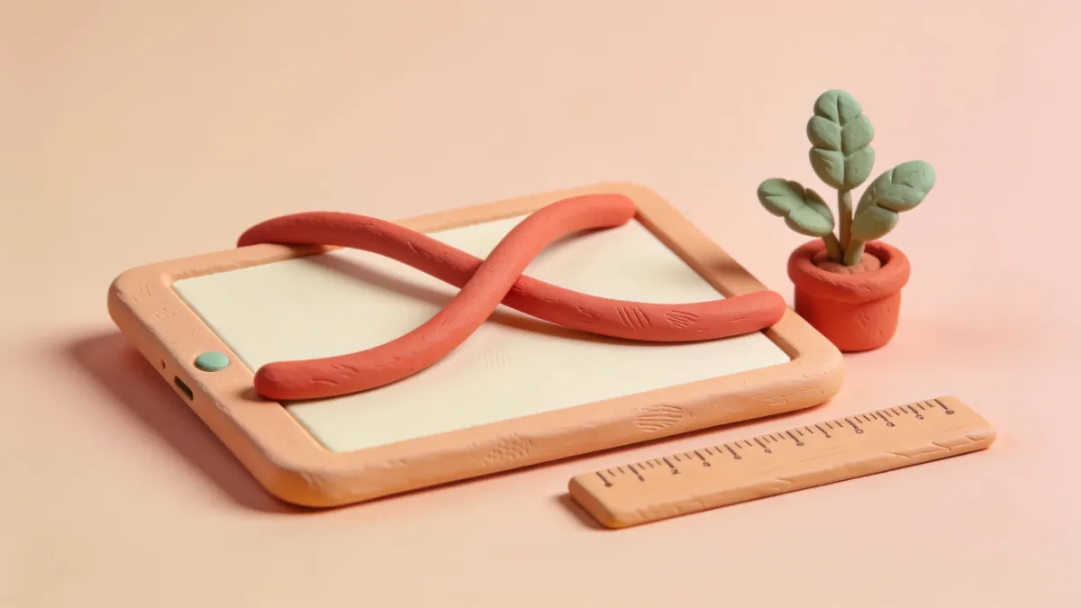 Clay illustration of two crossing curves used for SAT Desmos practice